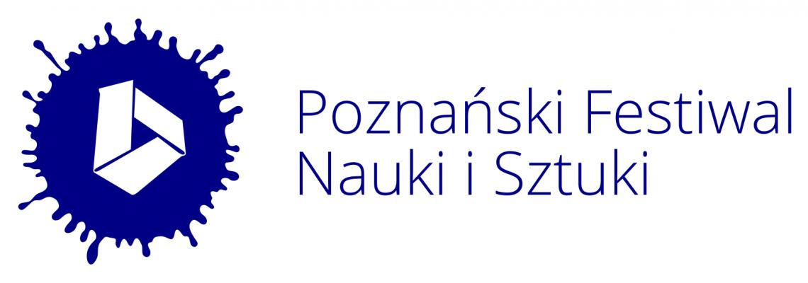 Zdjęcie przedstawia logo i napis Poznański Festiwal Nauki i Sztuki